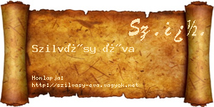 Szilvásy Éva névjegykártya