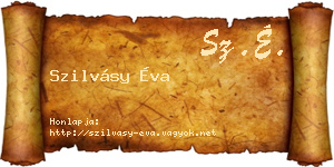 Szilvásy Éva névjegykártya