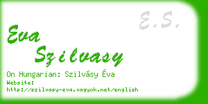 eva szilvasy business card